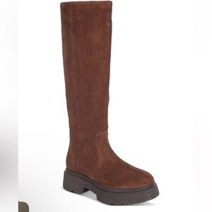 Kenneth Cole New York Marge Suede Leather Platform Knee High Luge Boot Size 5
